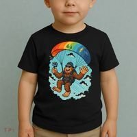 Bigfoot Skydiving Sasquatch Parachute Skydiver Paragliding Toddler T-Shirt thumb 2