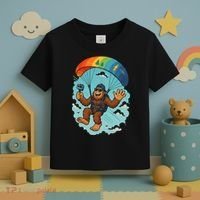 Bigfoot Skydiving Sasquatch Parachute Skydiver Paragliding Toddler T-Shirt thumb 3
