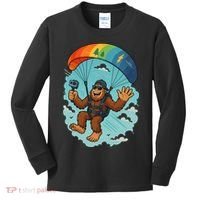 Bigfoot Skydiving Sasquatch Parachute Skydiver Paragliding Kids Long Sleeve Shirt thumb 0