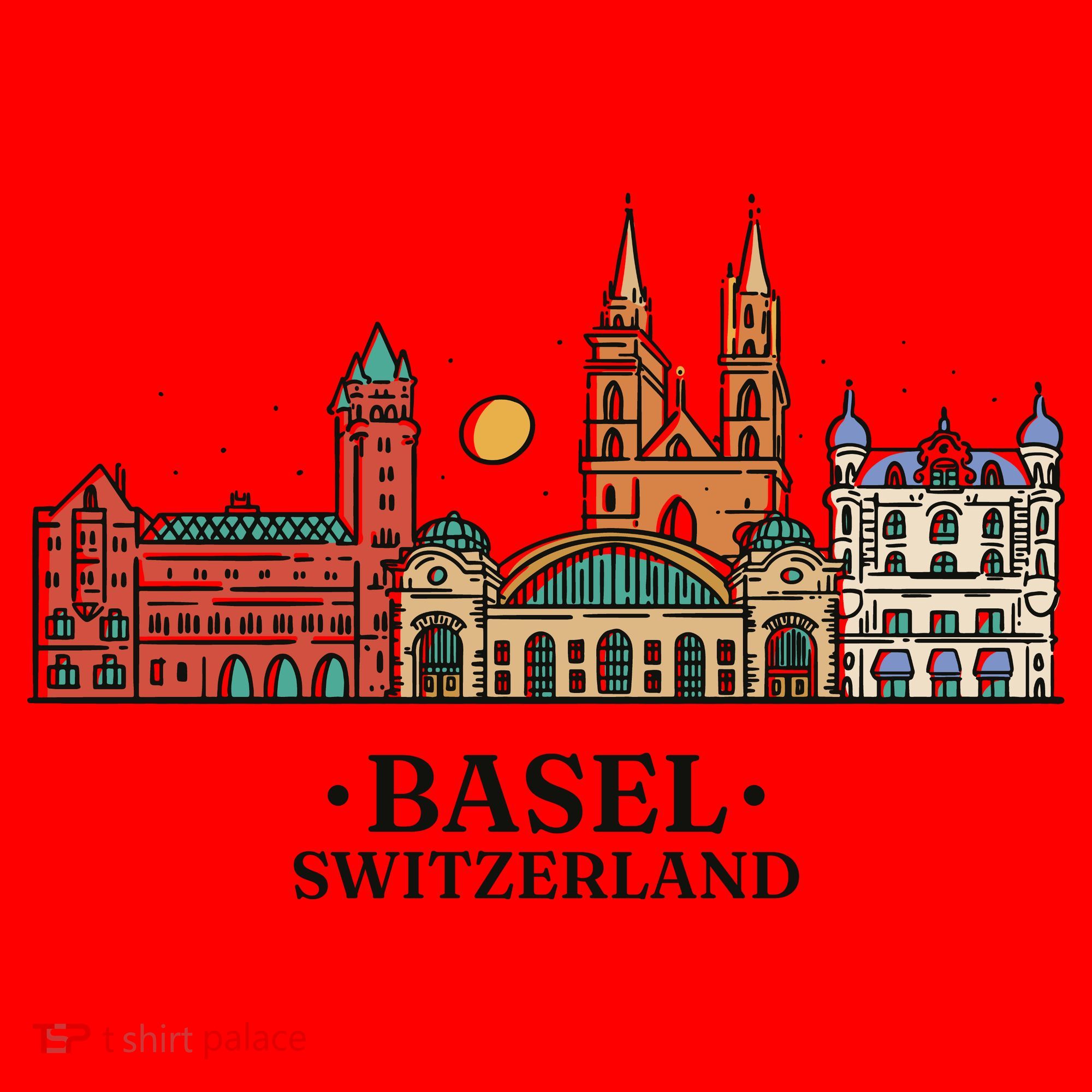Basel Switzerland Skyline Santa Hat