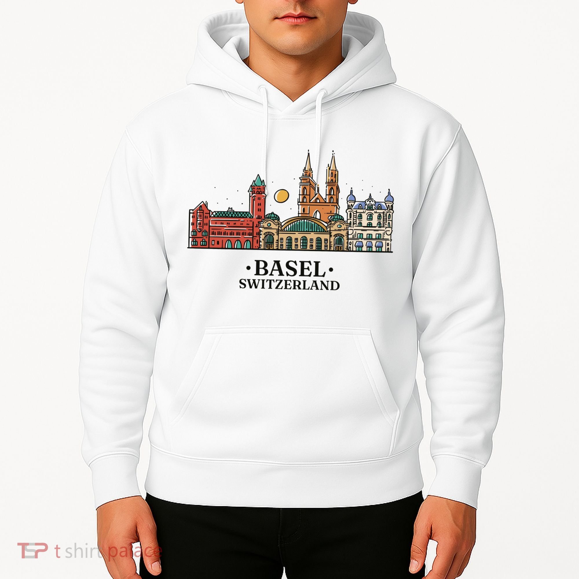 Basel Switzerland Skyline Hoodie