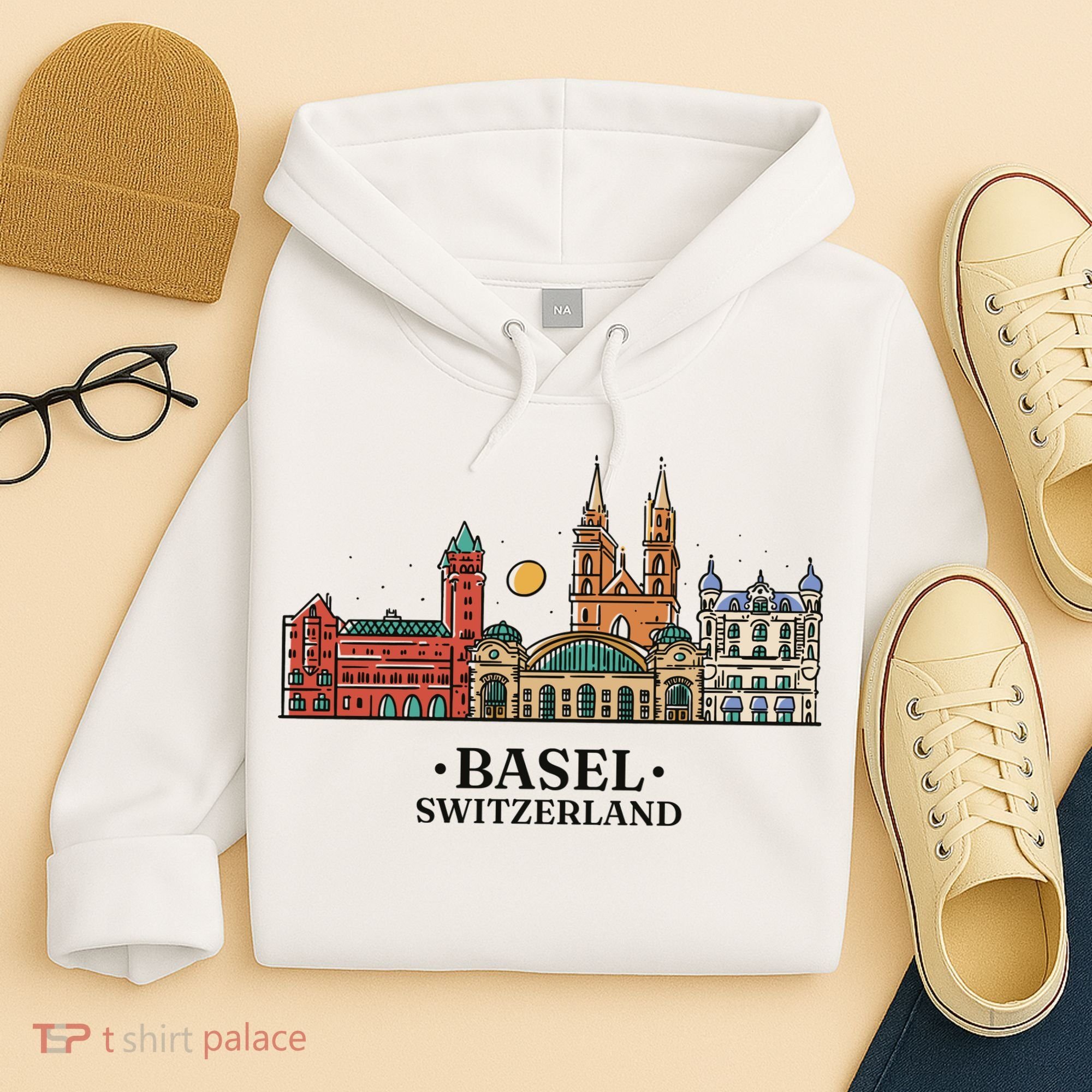 Basel Switzerland Skyline Hoodie