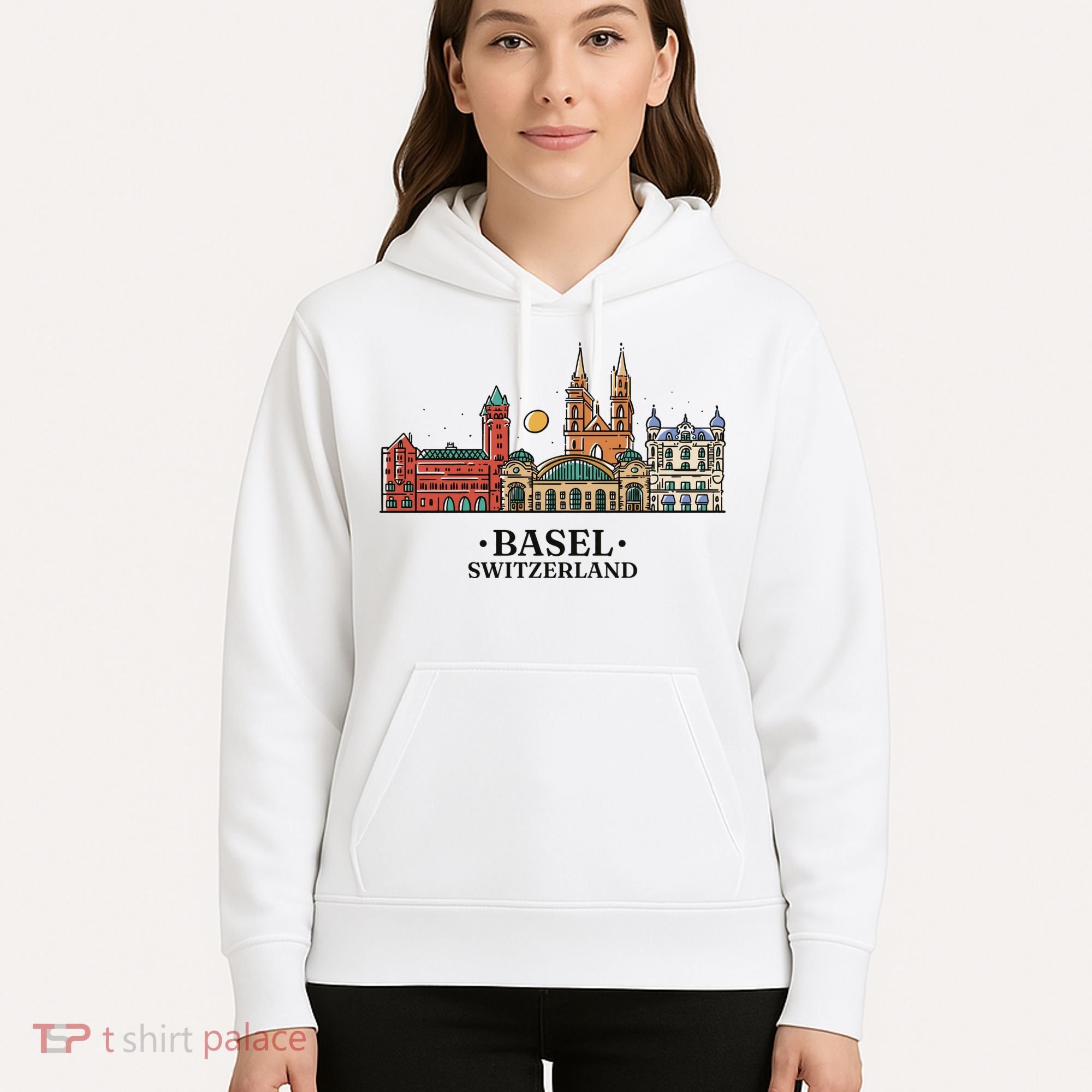 Basel Switzerland Skyline Hoodie