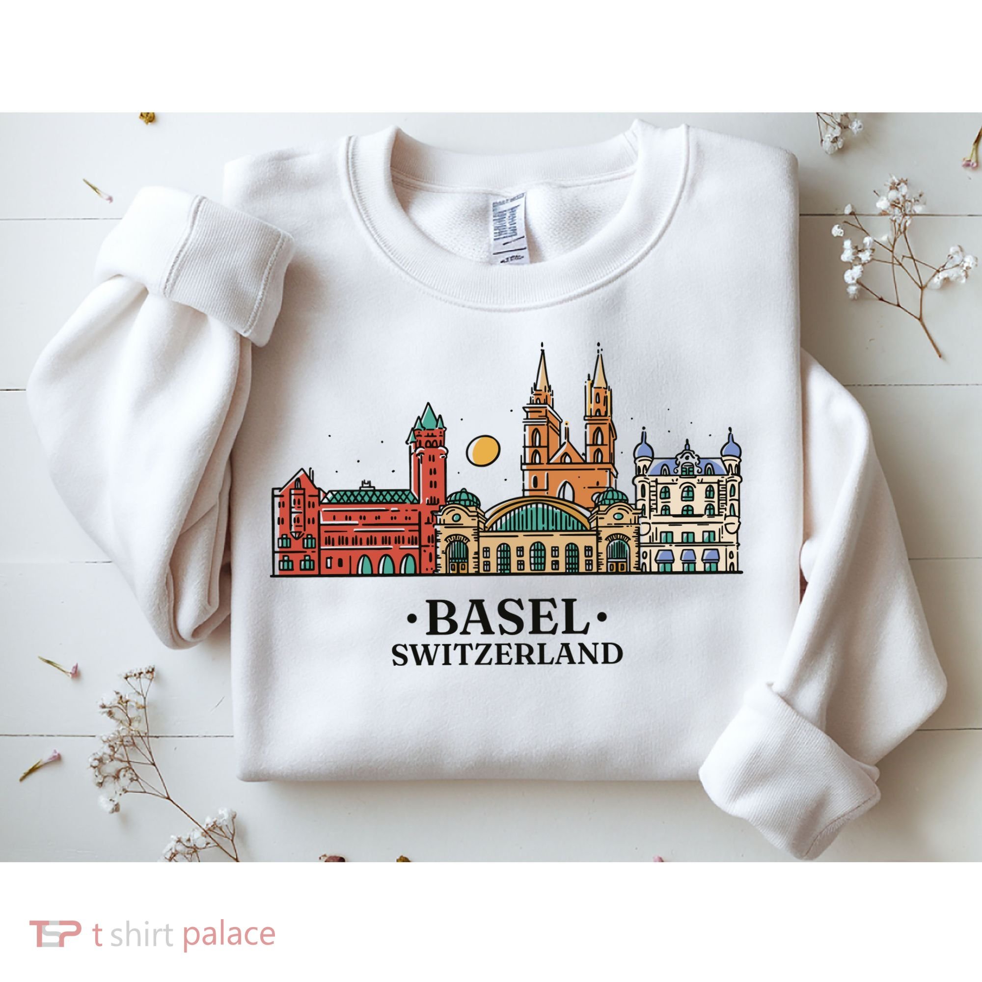 Basel Switzerland Skyline Sweatshirt