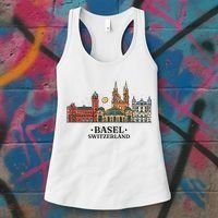 Basel Switzerland Skyline Women's Tank Top thumb 3