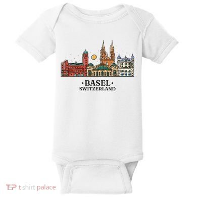 Basel Switzerland Skyline Baby Bodysuit