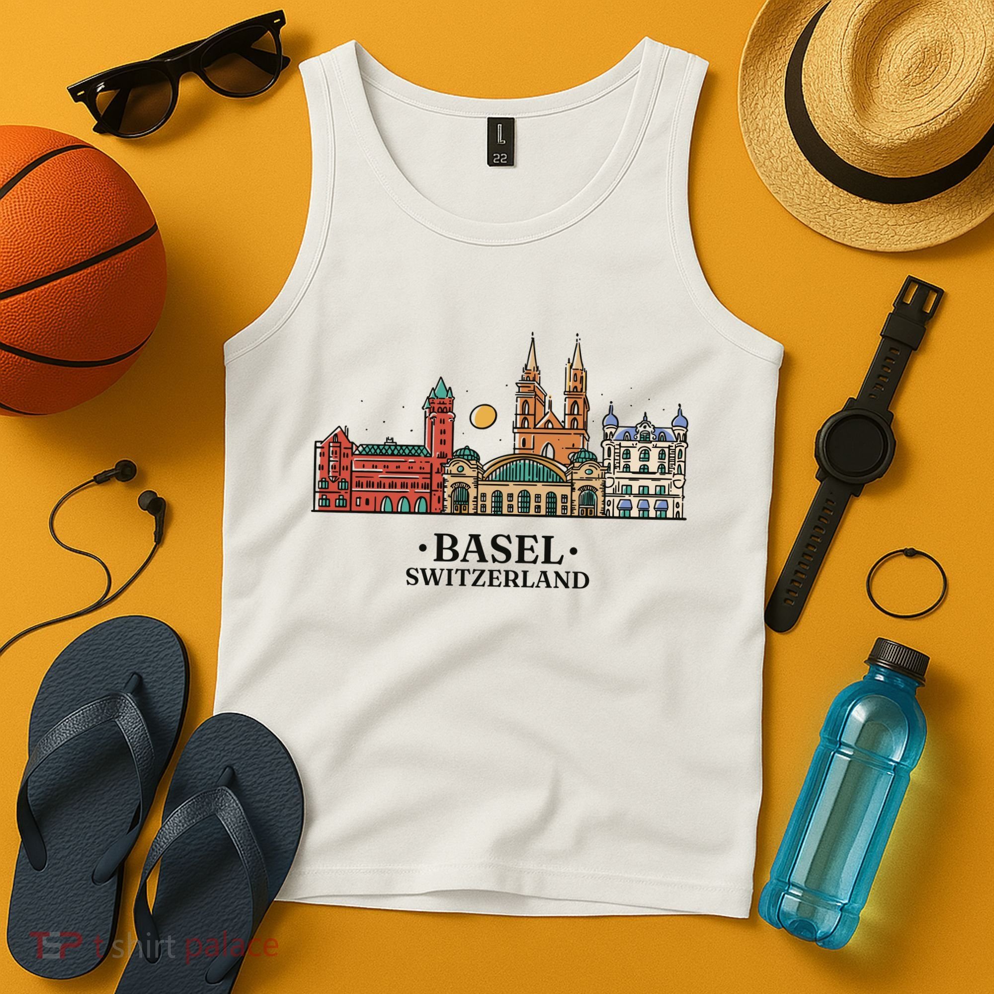 Basel Switzerland Skyline Tank Top
