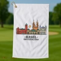 Basel Switzerland Skyline Golf Towel thumb 1