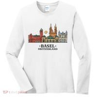 Basel Switzerland Skyline Women's Long Sleeve Shirt thumb 0