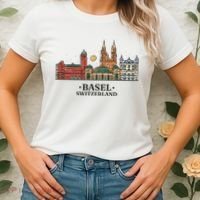 Basel Switzerland Skyline Women's T-Shirt thumb 2
