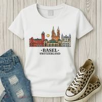 Basel Switzerland Skyline Women's T-Shirt thumb 3