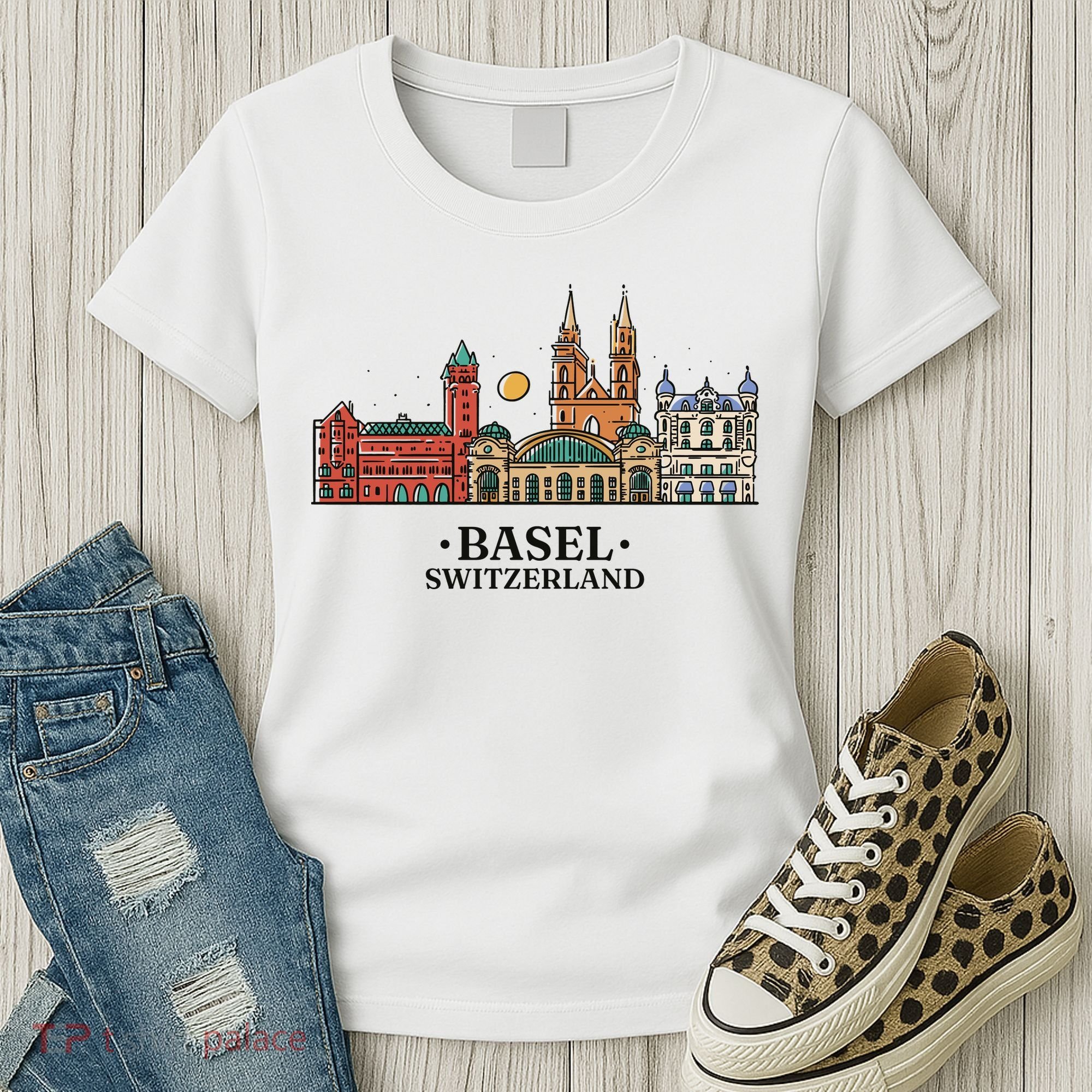 Basel Switzerland Skyline Women's T-Shirt