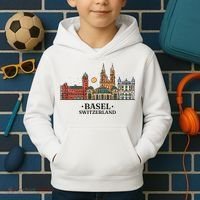 Basel Switzerland Skyline Kids Hoodie thumb 2