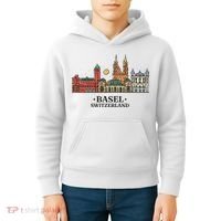 Basel Switzerland Skyline Kids Hoodie thumb 4