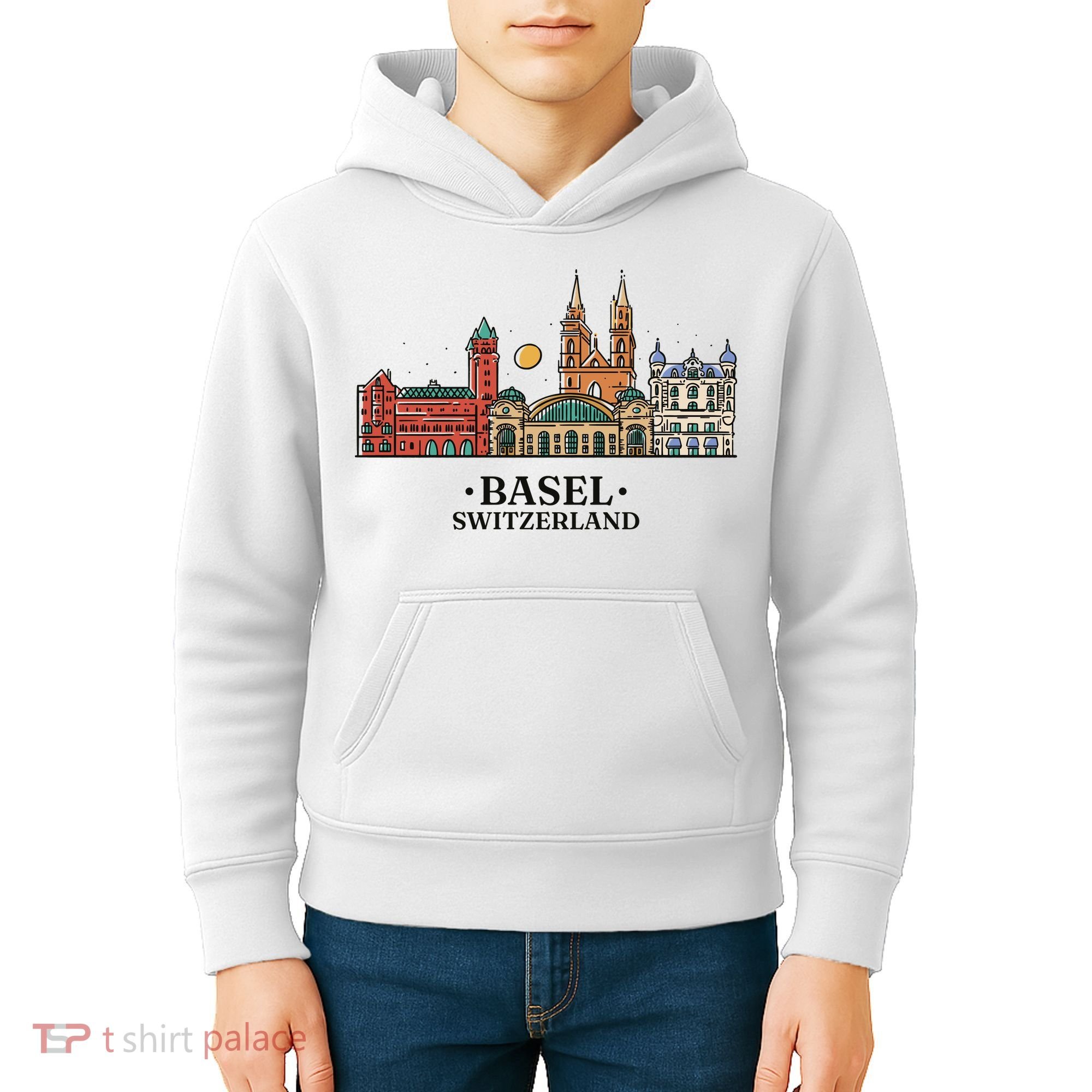 Basel Switzerland Skyline Kids Hoodie