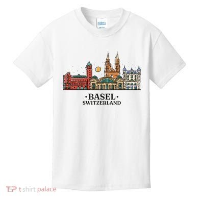 Basel Switzerland Skyline Kids T-Shirt
