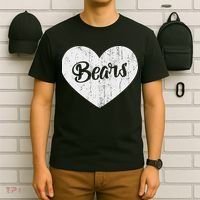 Bears School Sports Fan Team Spirit Mascot Cute Heart Gift T-Shirt thumb 6
