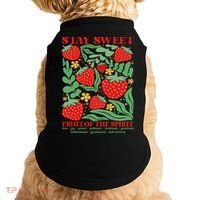 Boho Strawberry Stay Sweet Fruit Of The Spirit Christian Doggie Tank thumb 0