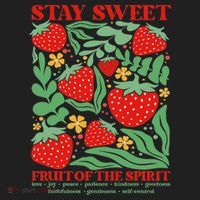 Boho Strawberry Stay Sweet Fruit Of The Spirit Christian Beanie thumb 2