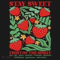 Boho Strawberry Stay Sweet Fruit Of The Spirit Christian Baby Bodysuit thumb 2