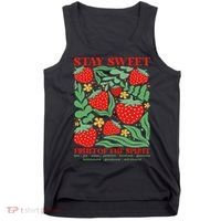 Boho Strawberry Stay Sweet Fruit Of The Spirit Christian Tank Top thumb 0