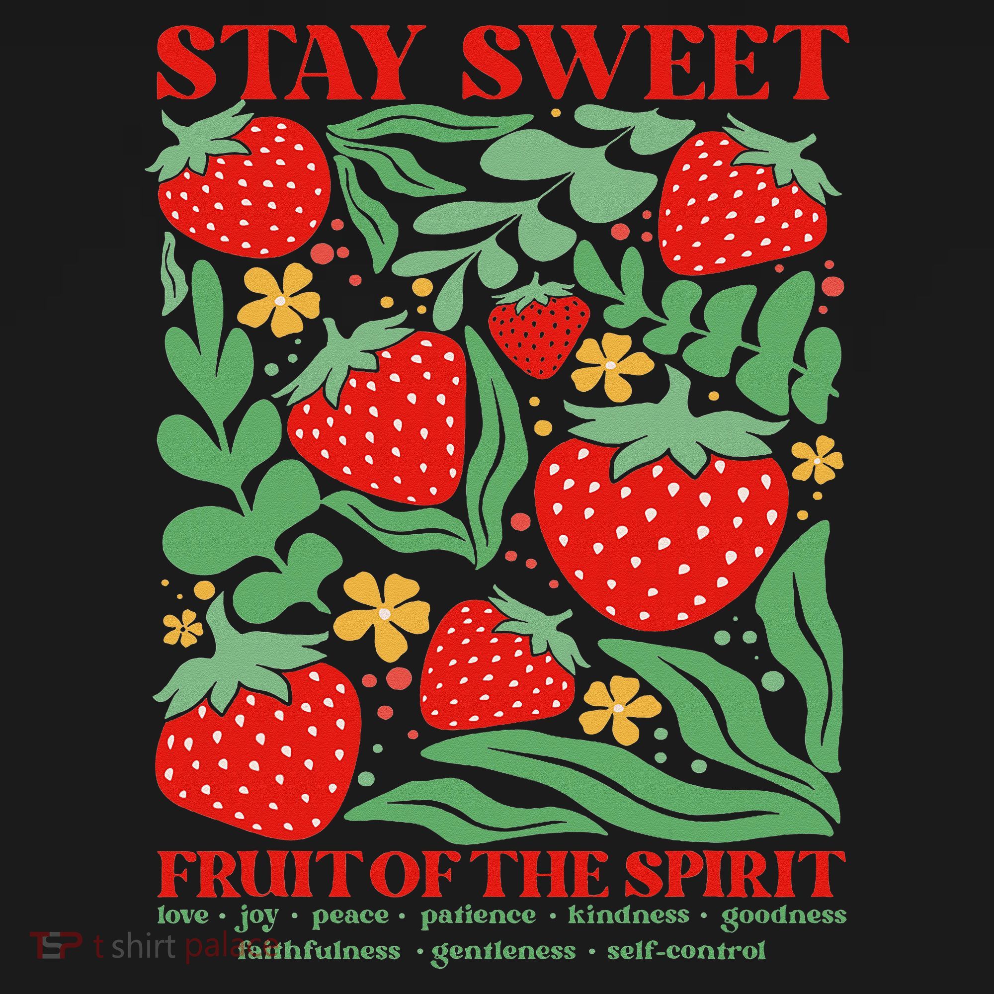 Boho Strawberry Stay Sweet Fruit Of The Spirit Christian Tank Top