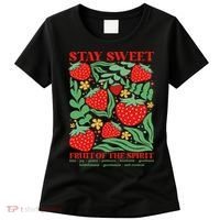 Boho Strawberry Stay Sweet Fruit Of The Spirit Christian Women's T-Shirt thumb 0