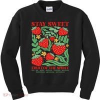 Boho Strawberry Stay Sweet Fruit Of The Spirit Christian Kids Sweatshirt thumb 0