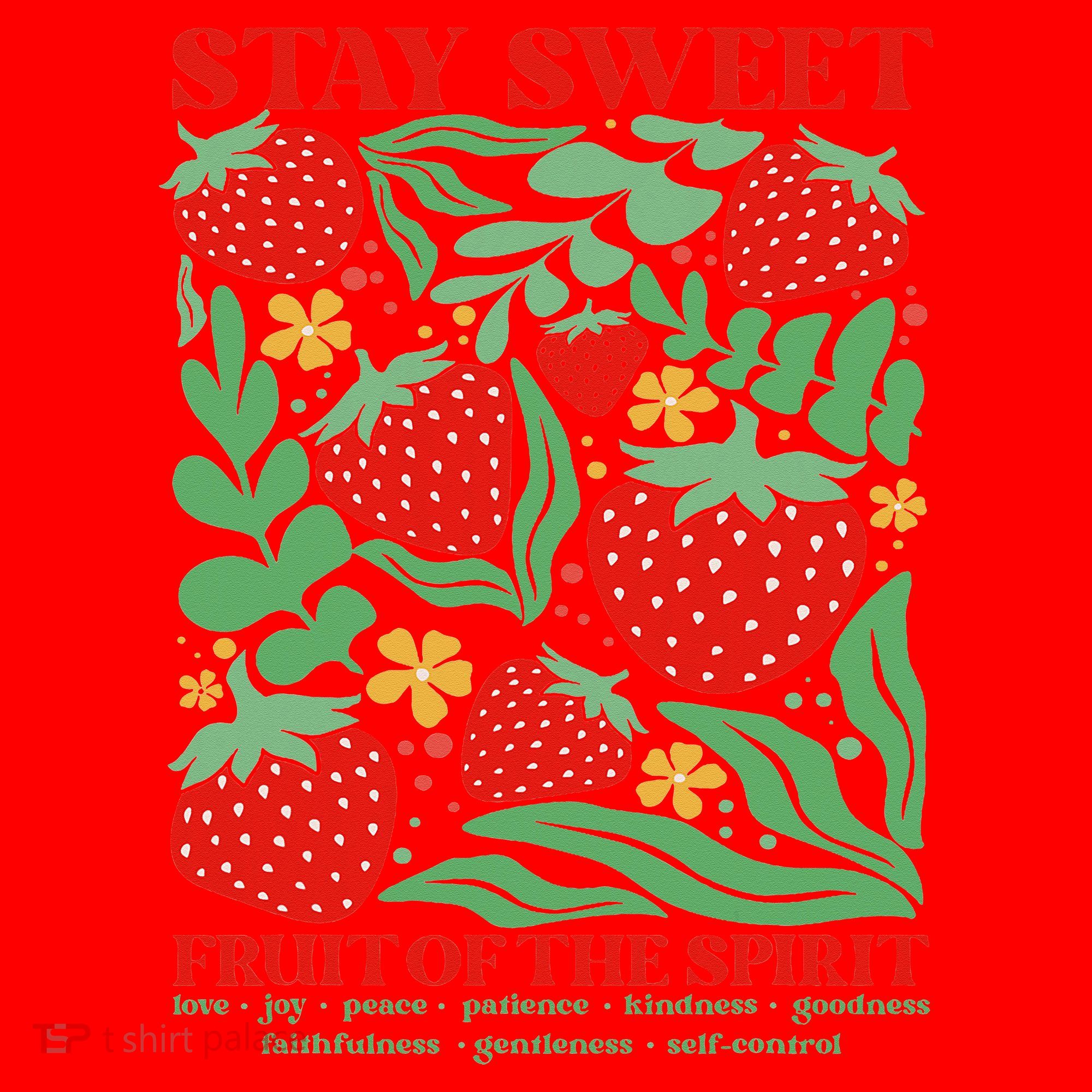 Boho Strawberry Stay Sweet Fruit Of The Spirit Christian Santa Hat