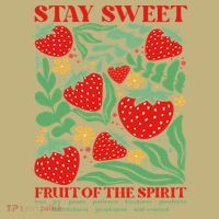 Boho Strawberry Stay Sweet Fruit Of The Spirit Christian Long Sleeve Shirt thumb 2