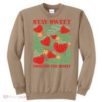 Boho Strawberry Stay Sweet Fruit Of The Spirit Christian Sweatshirt thumb 0
