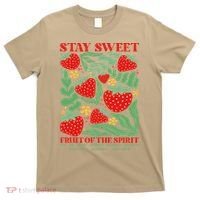 Boho Strawberry Stay Sweet Fruit Of The Spirit Christian T-Shirt thumb 0