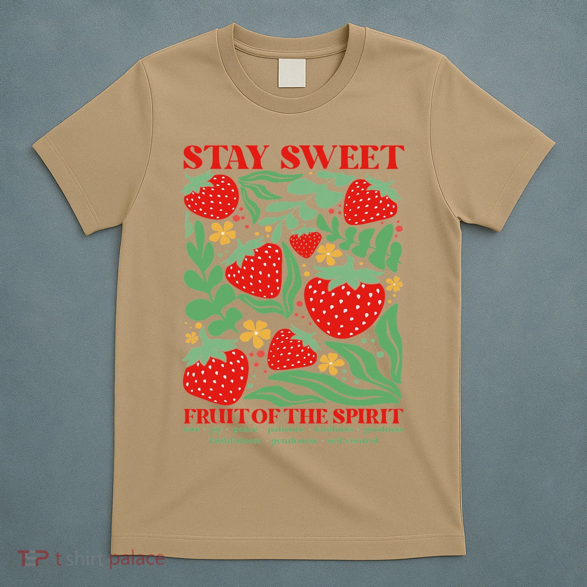 Boho Strawberry Stay Sweet Fruit Of The Spirit Christian T-Shirt