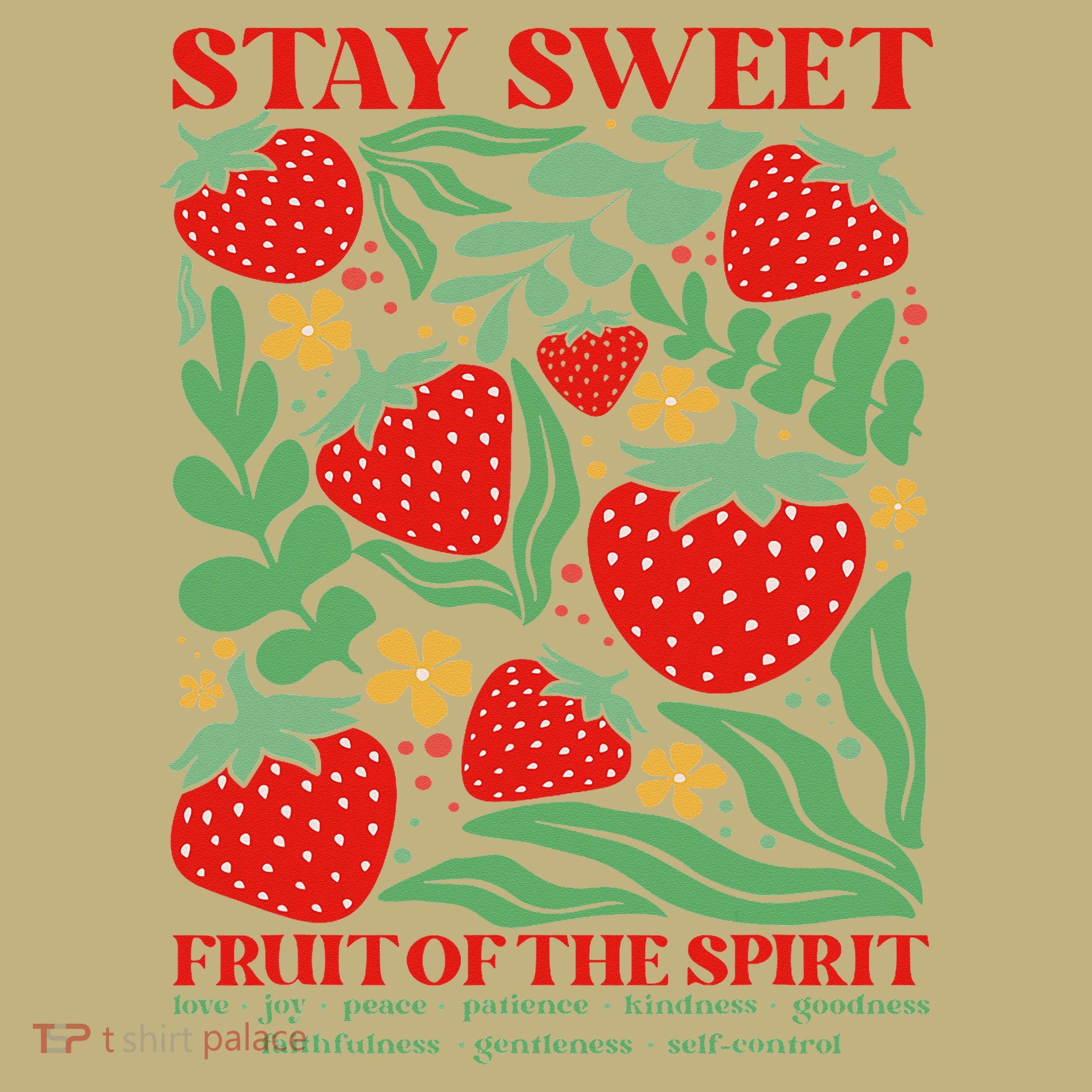 Boho Strawberry Stay Sweet Fruit Of The Spirit Christian T-Shirt