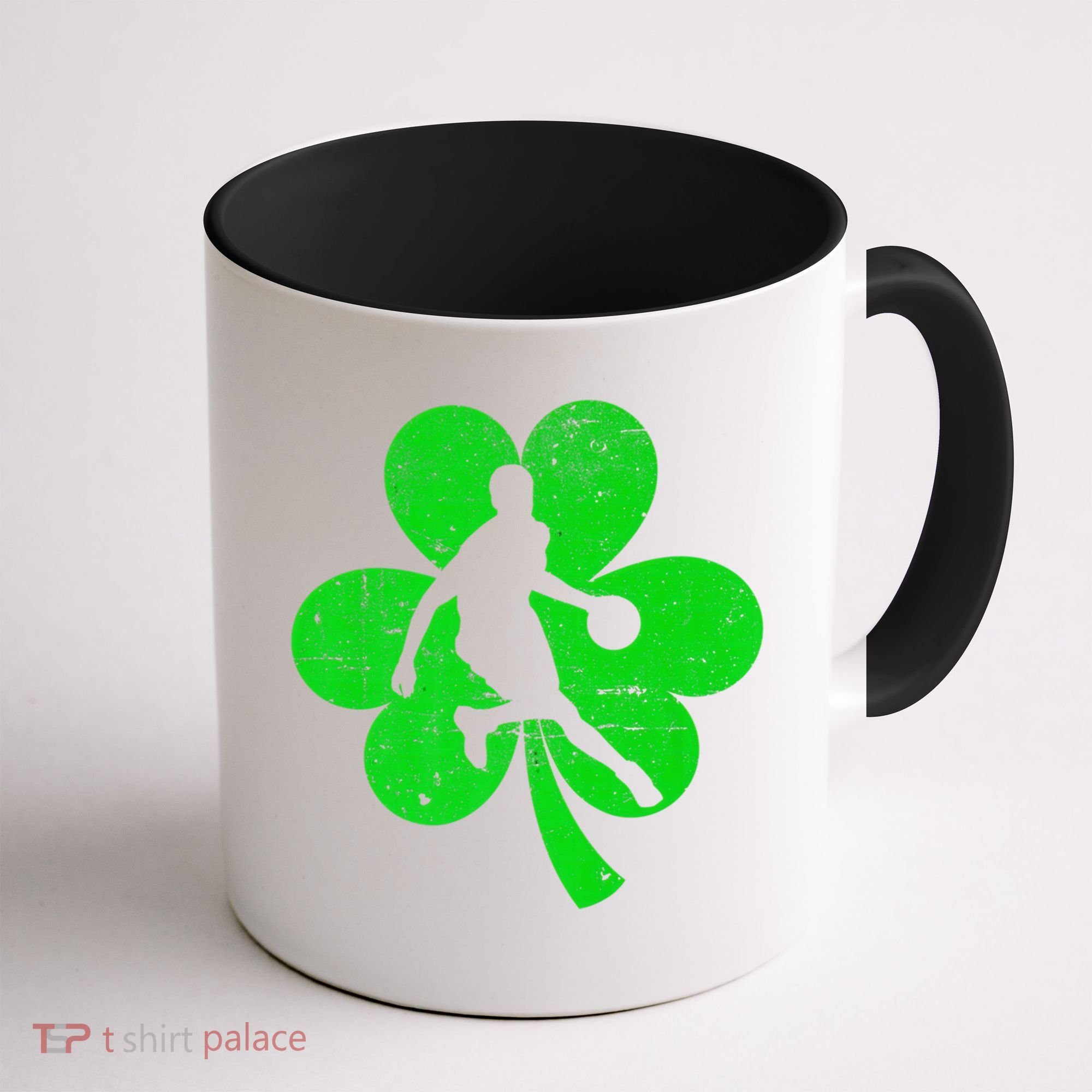 Basketball Sports St Patrick's Day Retro Shamrock Irish Gift Coffee Mug
