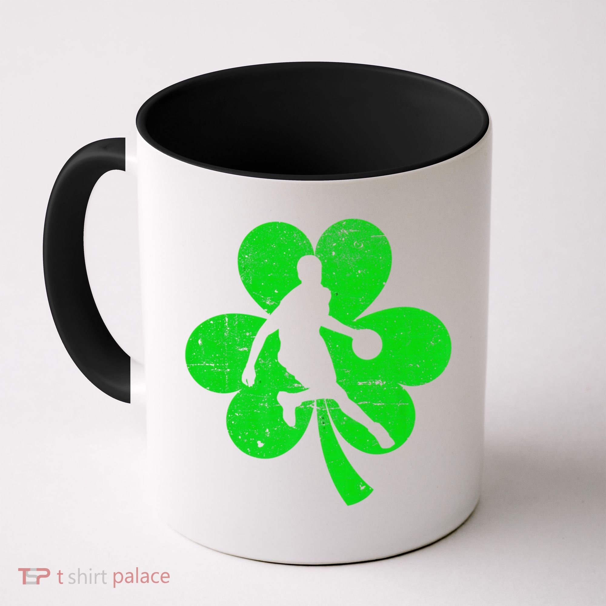 Basketball Sports St Patrick's Day Retro Shamrock Irish Gift Coffee Mug