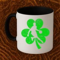 Basketball Sports St Patrick's Day Retro Shamrock Irish Gift Coffee Mug thumb 2