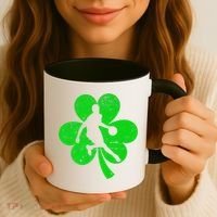 Basketball Sports St Patrick's Day Retro Shamrock Irish Gift Coffee Mug thumb 3