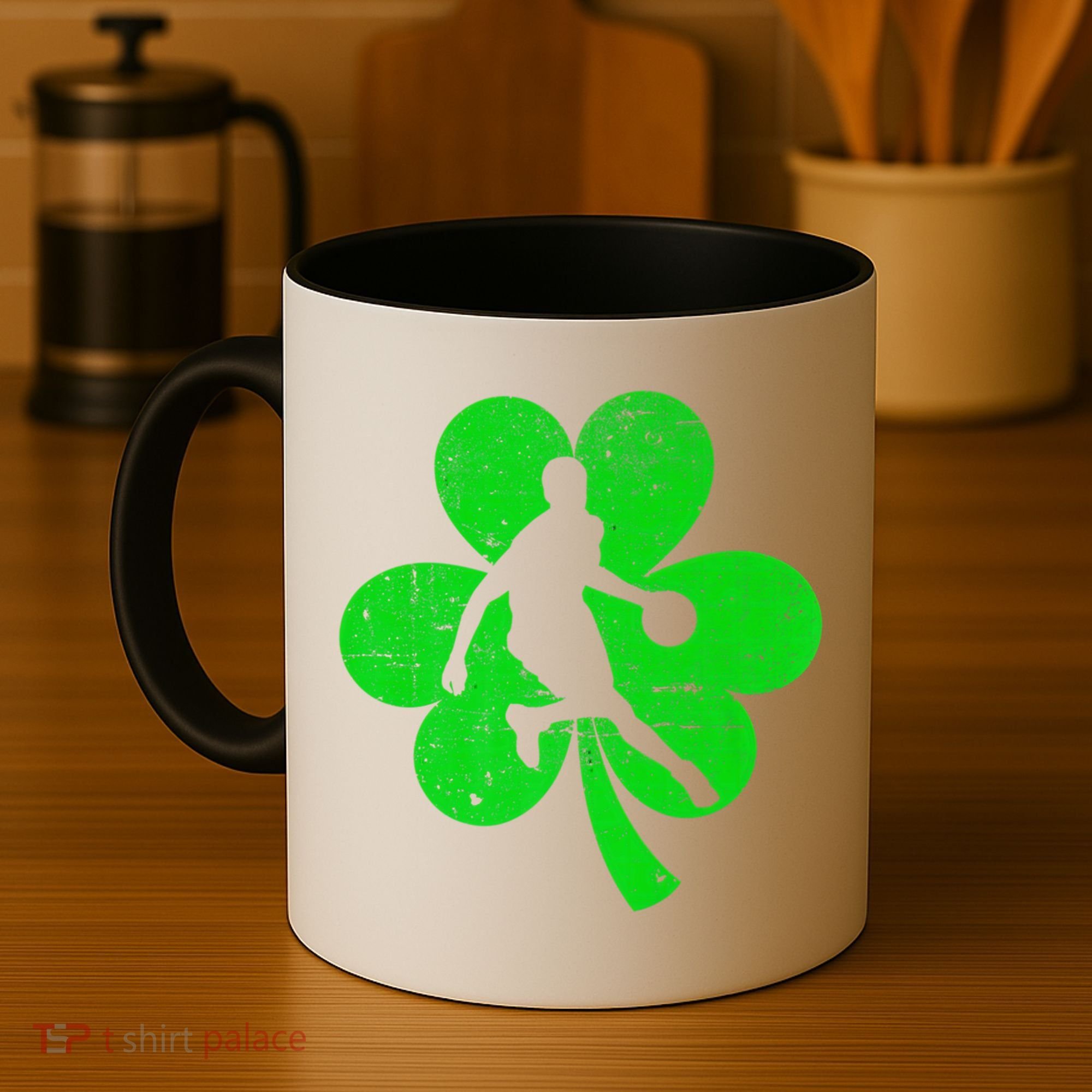 Basketball Sports St Patrick's Day Retro Shamrock Irish Gift Coffee Mug