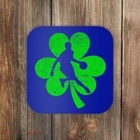 Basketball Sports St Patrick's Day Retro Shamrock Irish Gift Coaster thumb 0