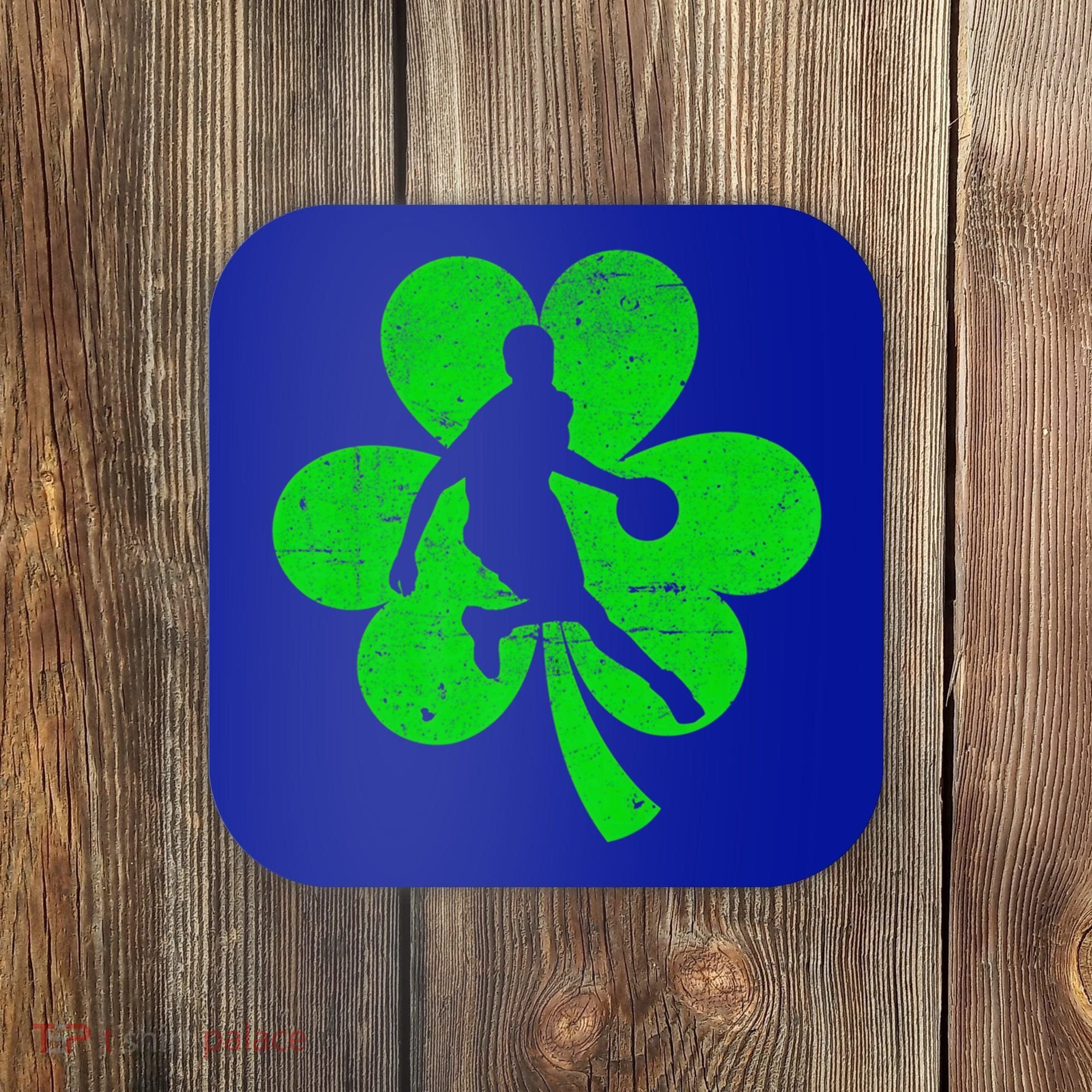 Basketball Sports St Patrick's Day Retro Shamrock Irish Gift Coaster