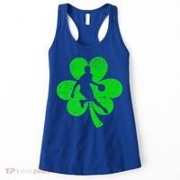 Basketball Sports St Patrick's Day Retro Shamrock Irish Gift Women's Tank Top thumb 0
