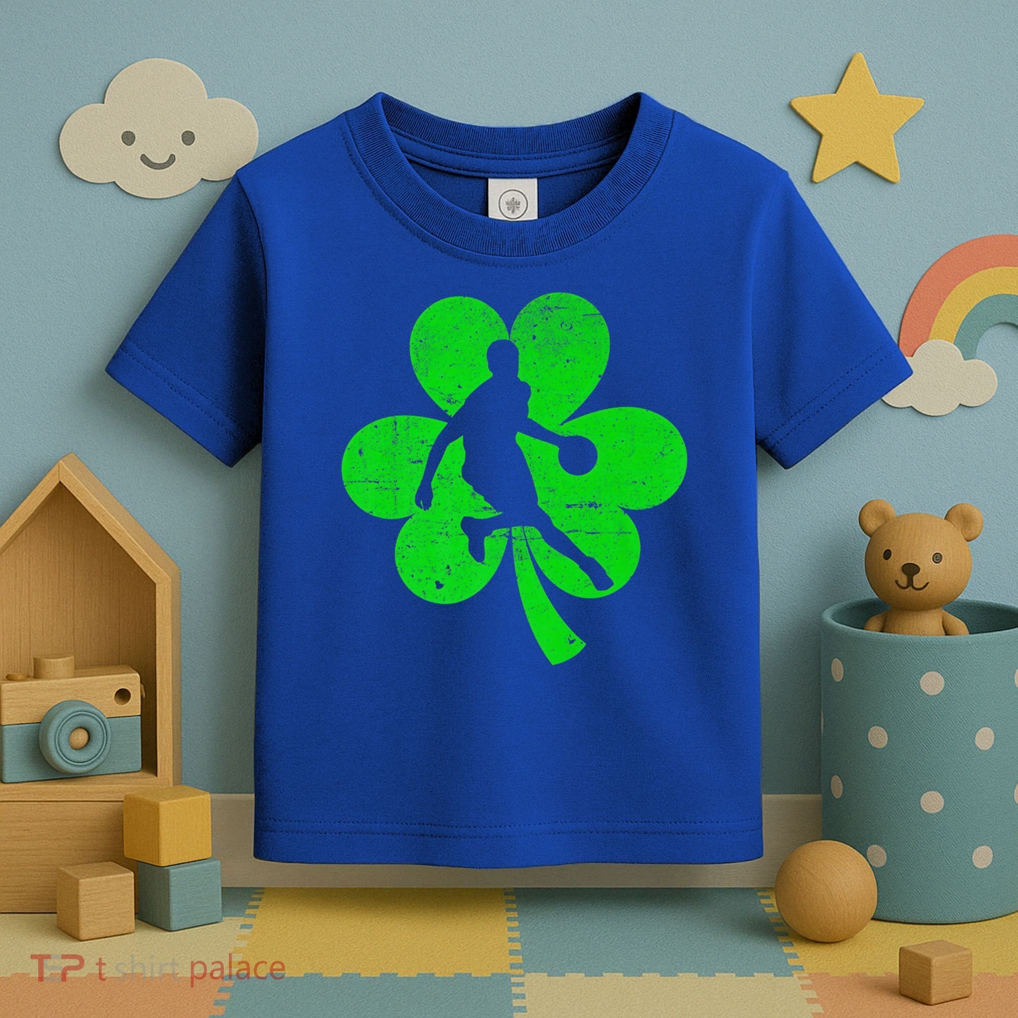 Basketball Sports St Patrick's Day Retro Shamrock Irish Gift Toddler T-Shirt