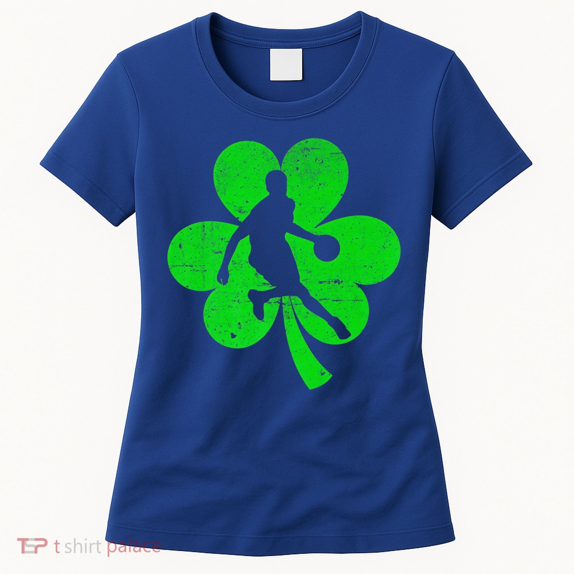 Basketball Sports St Patrick's Day Retro Shamrock Irish Gift Women's T-Shirt
