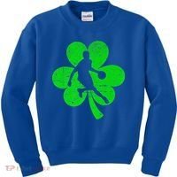 Basketball Sports St Patrick's Day Retro Shamrock Irish Gift Kids Sweatshirt thumb 0