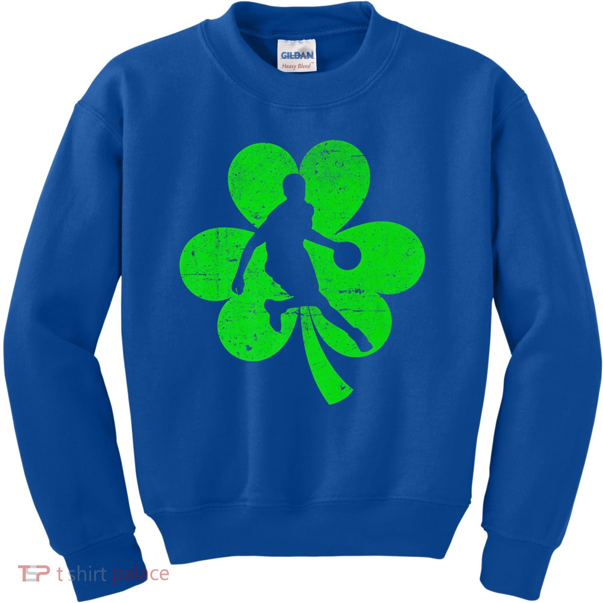 Basketball Sports St Patrick's Day Retro Shamrock Irish Gift Kids Sweatshirt
