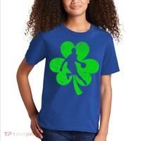 Basketball Sports St Patrick's Day Retro Shamrock Irish Gift Kids T-Shirt thumb 2