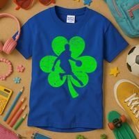 Basketball Sports St Patrick's Day Retro Shamrock Irish Gift Kids T-Shirt thumb 3