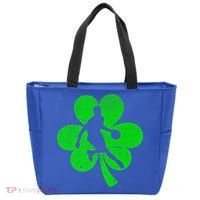 Basketball Sports St Patrick's Day Retro Shamrock Irish Gift Tote Bag thumb 0