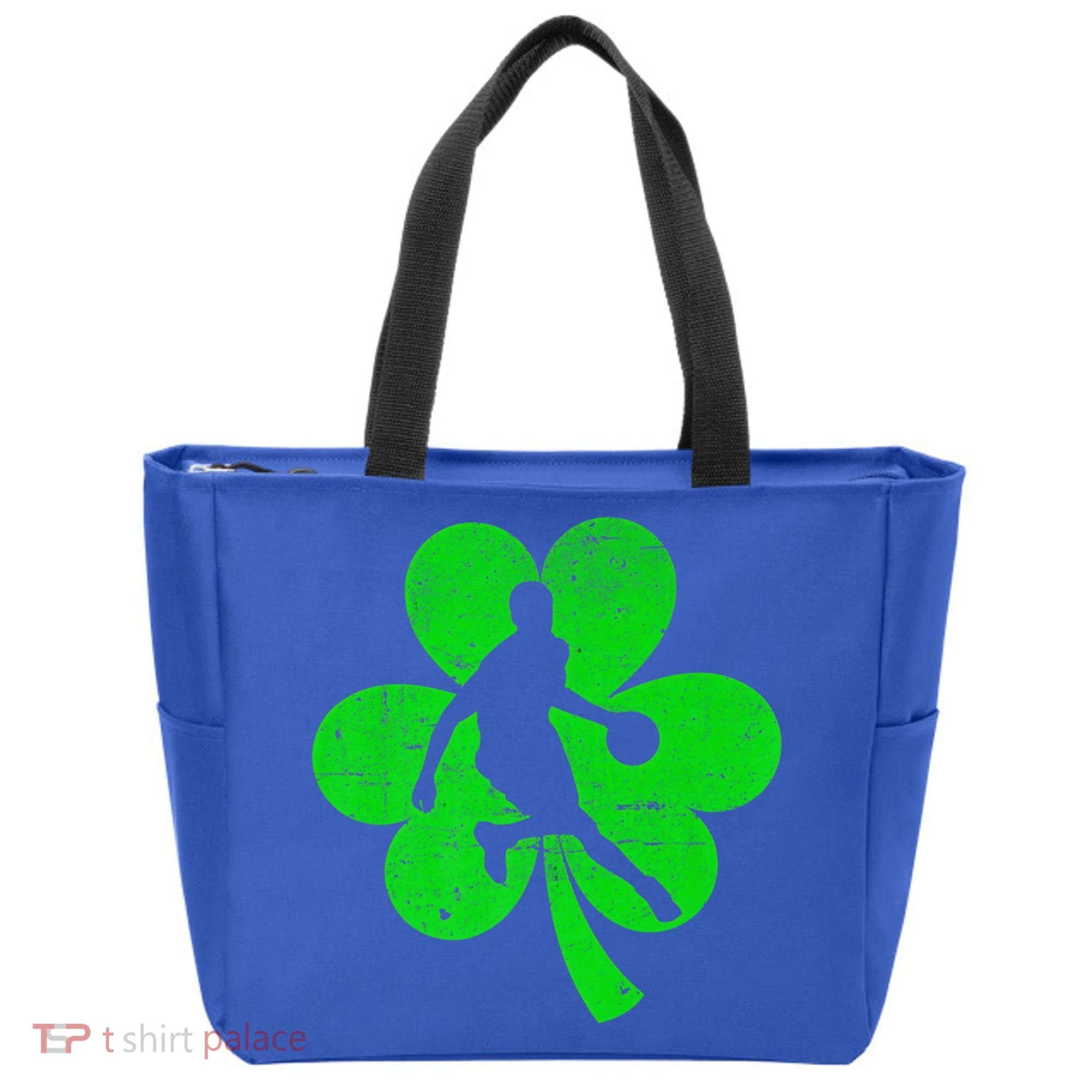 Basketball Sports St Patrick's Day Retro Shamrock Irish Gift Tote Bag